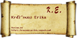 Krénusz Erika névjegykártya